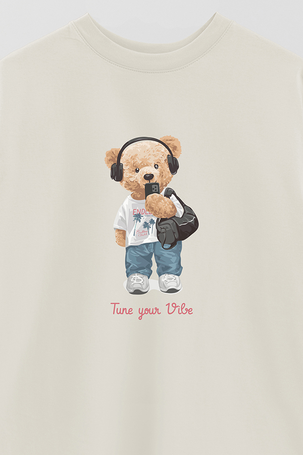 REMERA OVER ESTAMPADA UNISEX TUNE YOUR VIBE