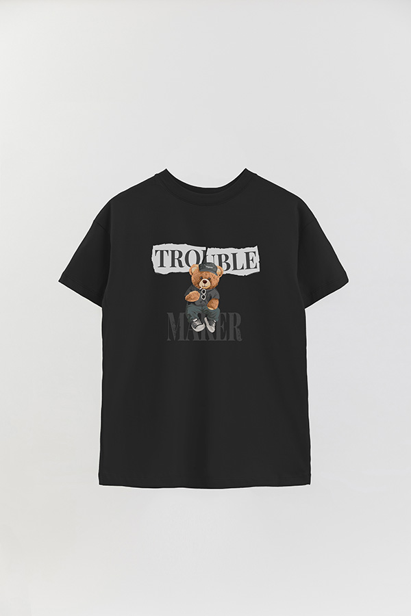 REMERA OVER ESTAMPADA UNISEX TROUBLE MAKER