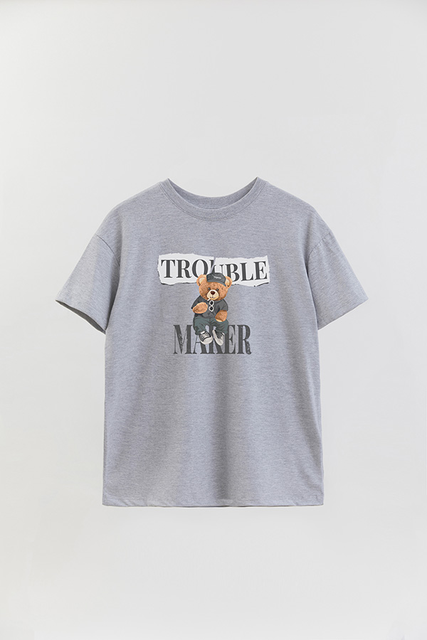 REMERA OVER ESTAMPADA UNISEX TROUBLE MAKER