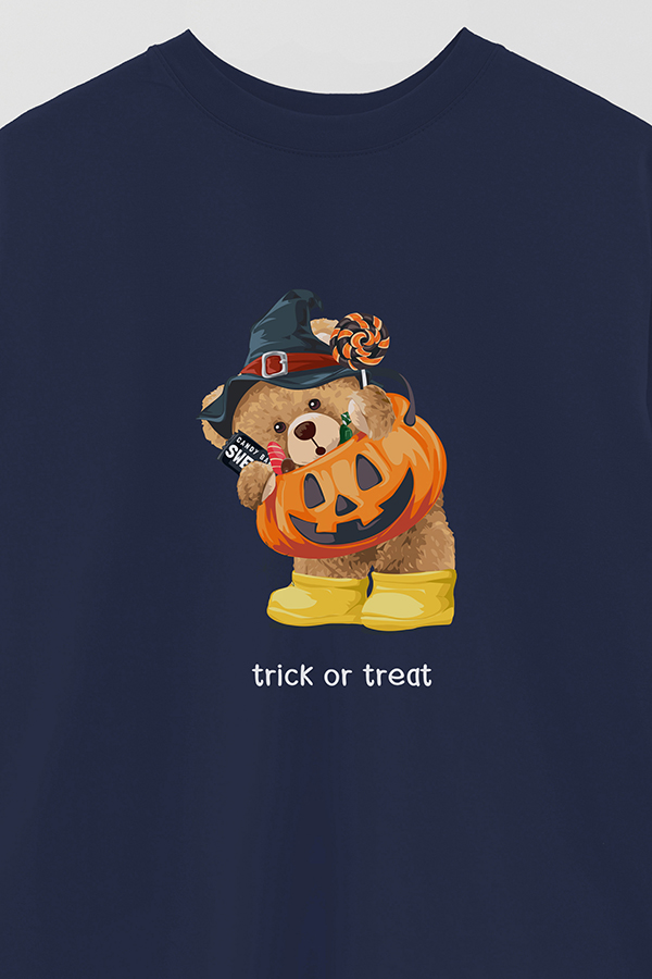 REMERA OVER ESTAMPADA UNISEX TRICK OR TREAT 2