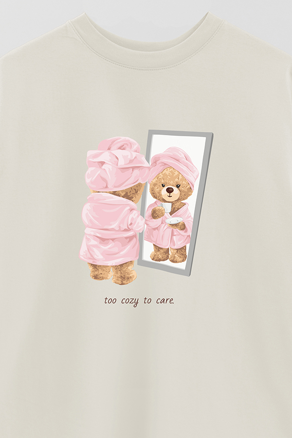 REMERA OVER ESTAMPADA UNISEX TOO COZY TO CARE