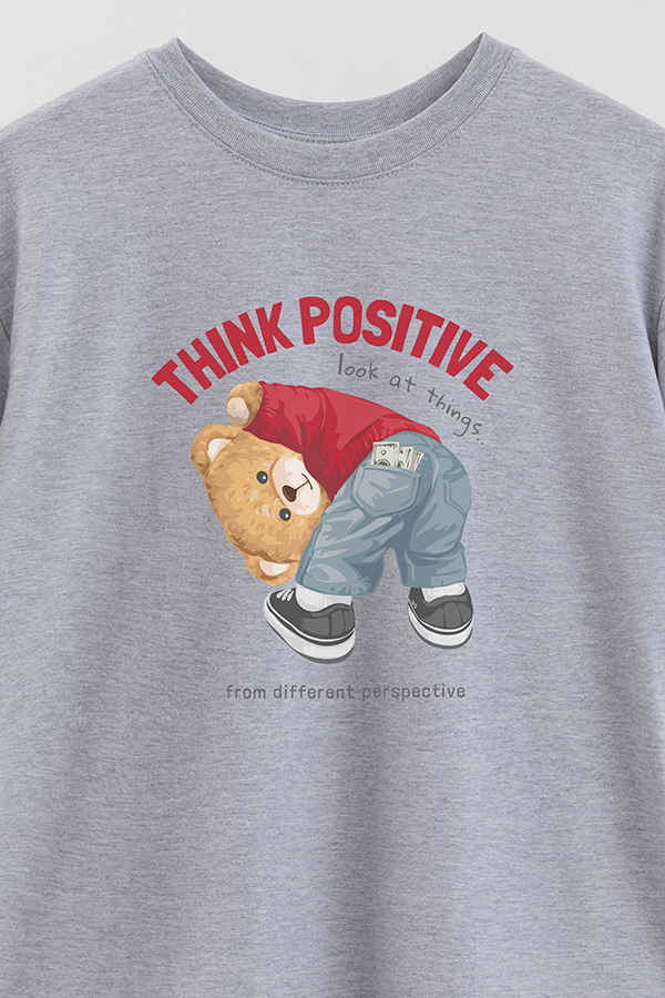 REMERA OVER ESTAMPADA UNISEX THINK POSITIVE