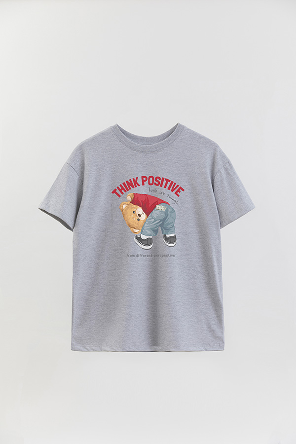 REMERA OVER ESTAMPADA UNISEX THINK POSITIVE