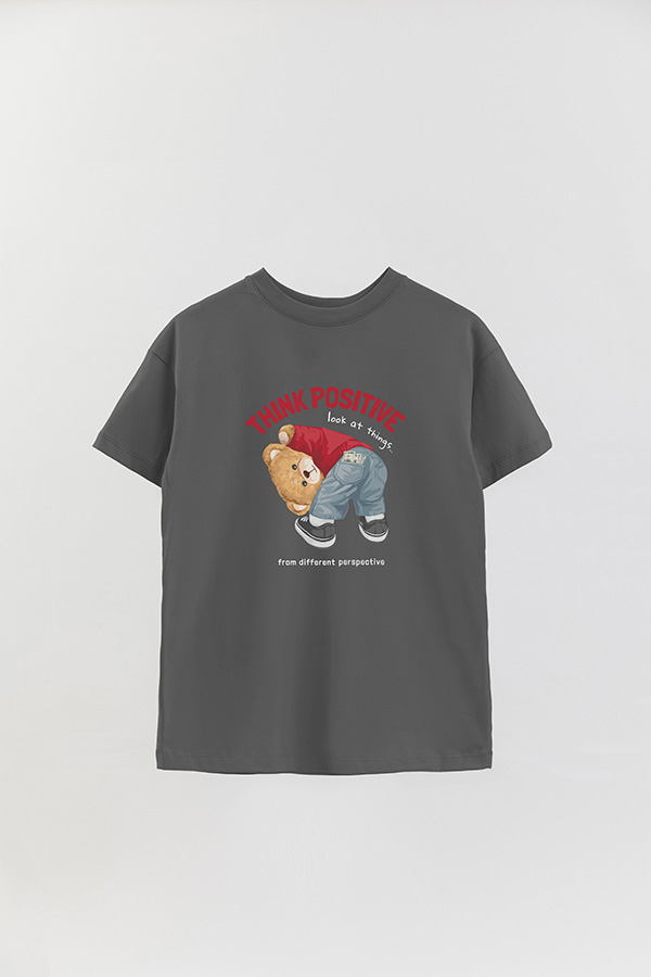 REMERA OVER ESTAMPADA UNISEX THINK POSITIVE