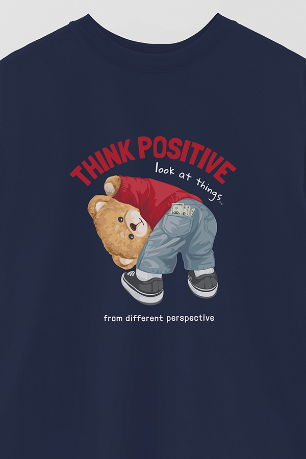 REMERA OVER ESTAMPADA UNISEX THINK POSITIVE
