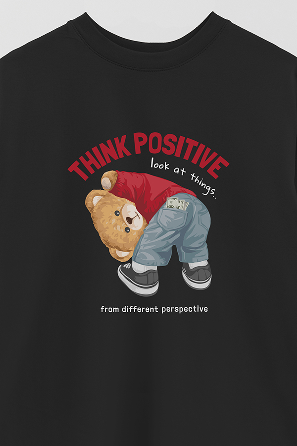 REMERA OVER ESTAMPADA UNISEX THINK POSITIVE