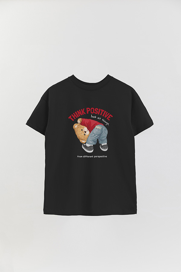 REMERA OVER ESTAMPADA UNISEX THINK POSITIVE
