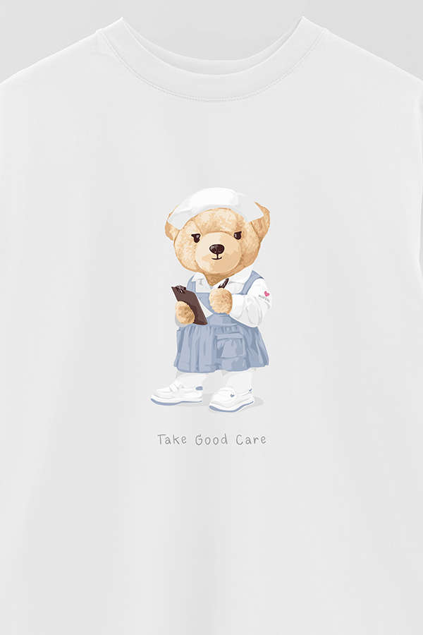 REMERA OVER ESTAMPADA UNISEX TAKE GOOD CARE