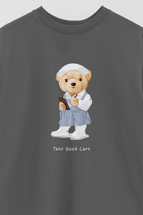 REMERA OVER ESTAMPADA UNISEX TAKE GOOD CARE