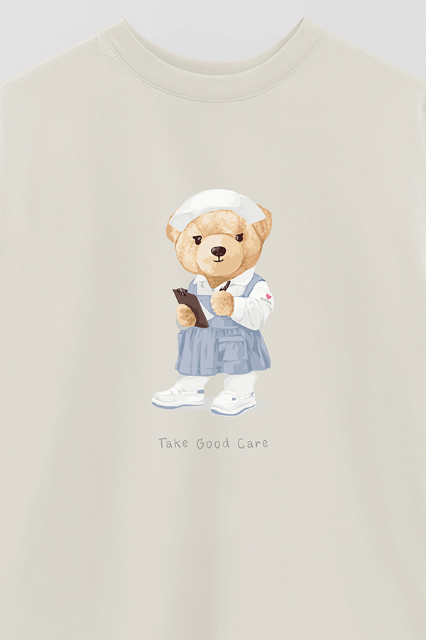 REMERA OVER ESTAMPADA UNISEX TAKE GOOD CARE