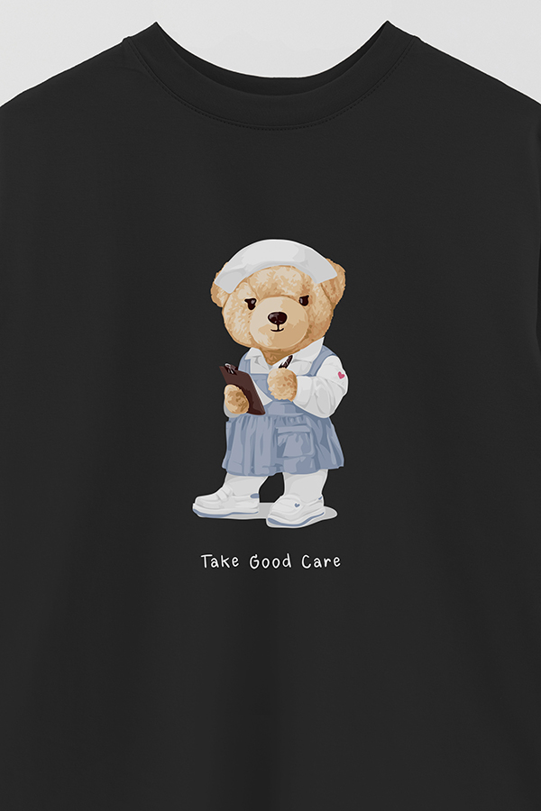 REMERA OVER ESTAMPADA UNISEX TAKE GOOD CARE