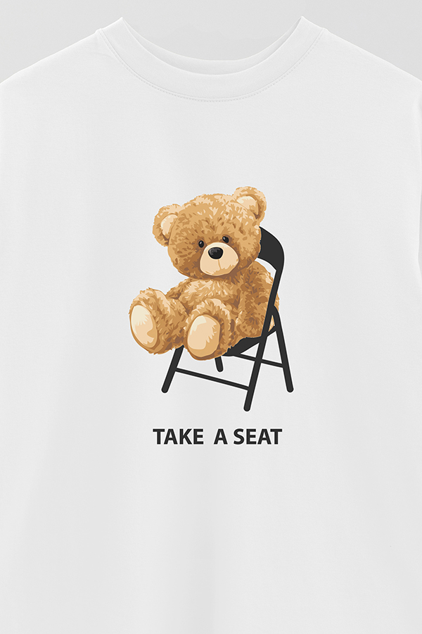 REMERA OVER ESTAMPADA UNISEX TAKE A SEAT