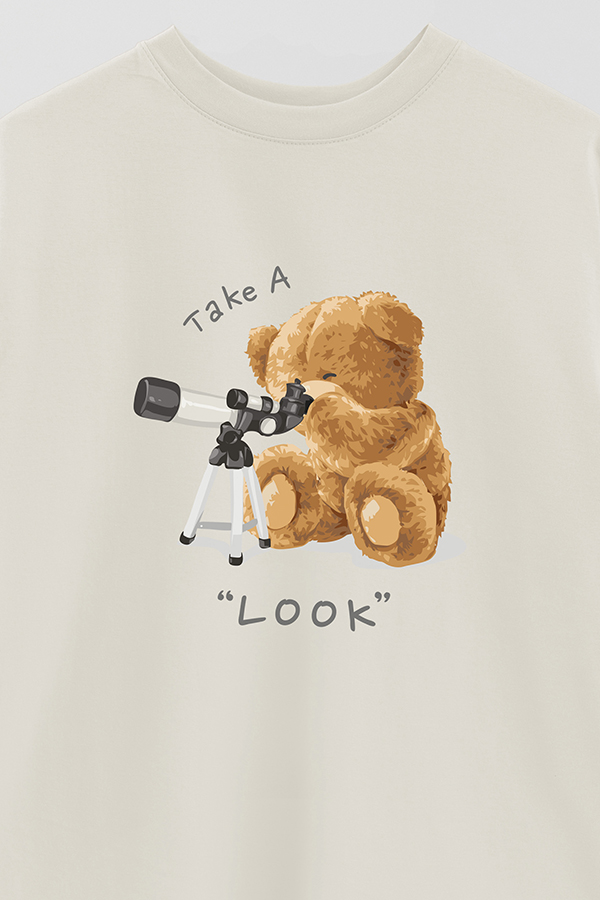 REMERA OVER ESTAMPADA UNISEX TAKE A LOOK