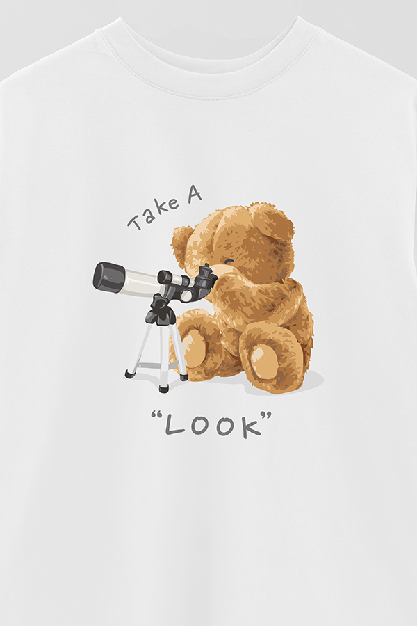 REMERA OVER ESTAMPADA UNISEX TAKE A LOOK