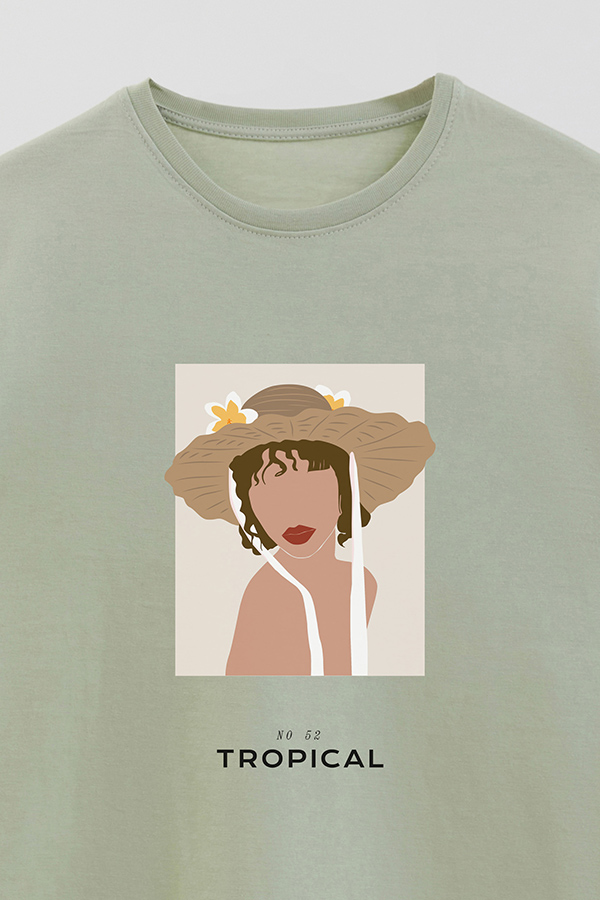 REMERA BASICA ESTAMPADA PORTRAIT 1