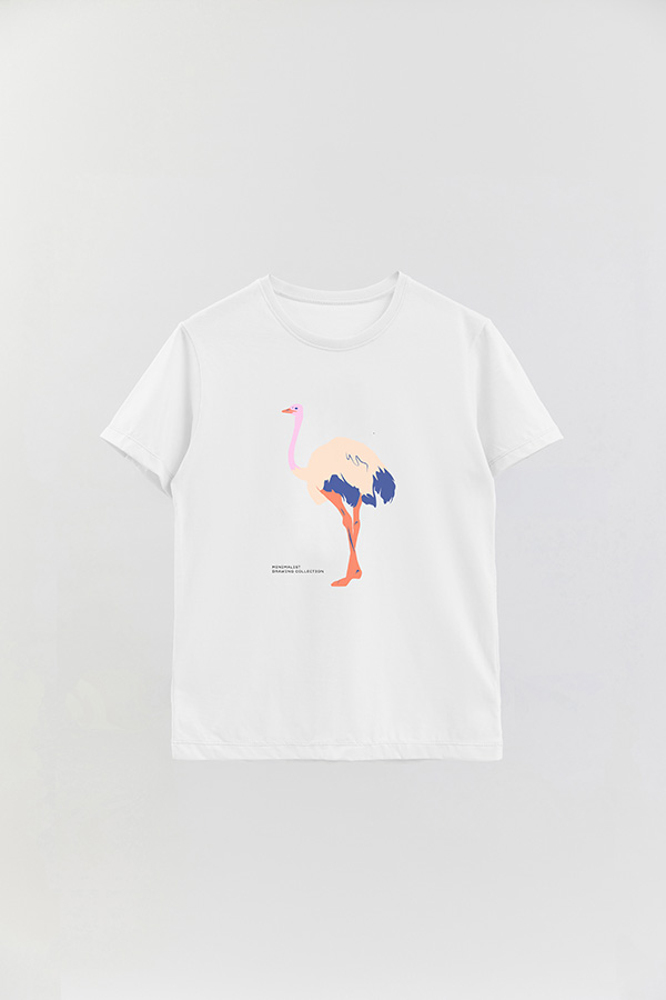 REMERA BASICA ESTAMPADA WILD OSTRICH