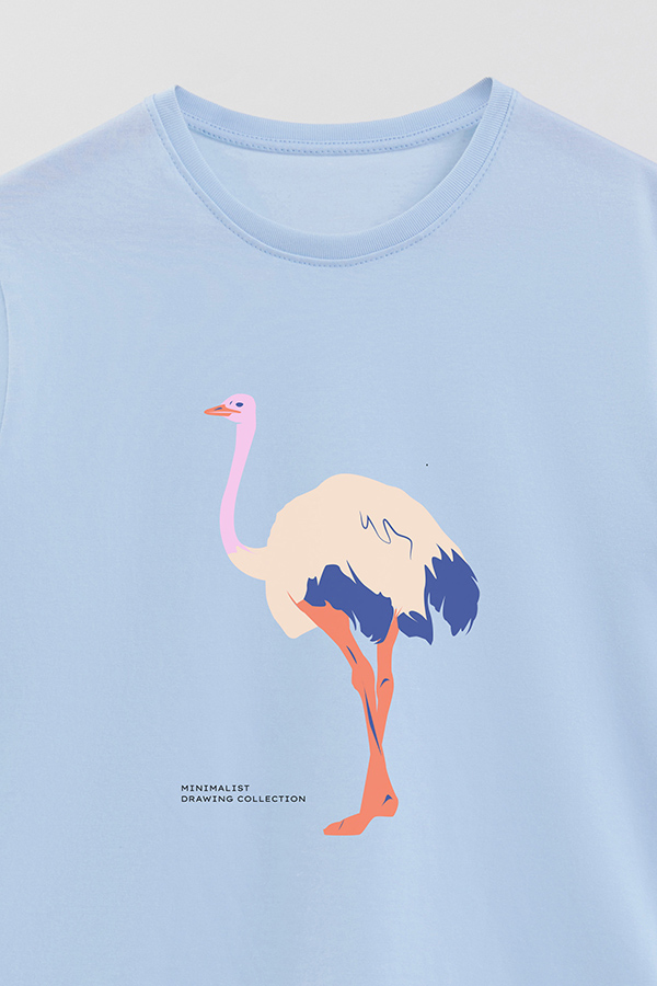 REMERA BASICA ESTAMPADA WILD OSTRICH
