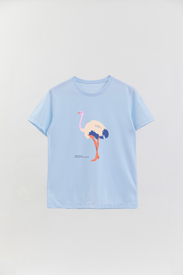 REMERA BASICA ESTAMPADA WILD OSTRICH