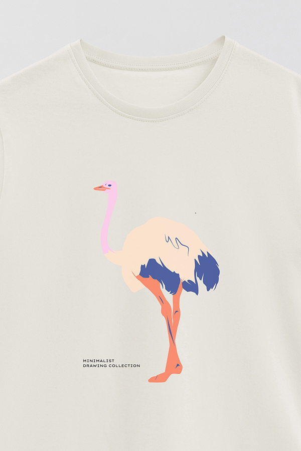 REMERA BASICA ESTAMPADA WILD OSTRICH