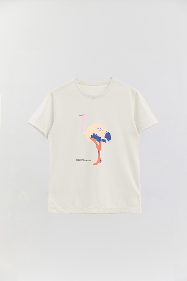 REMERA BASICA ESTAMPADA WILD OSTRICH