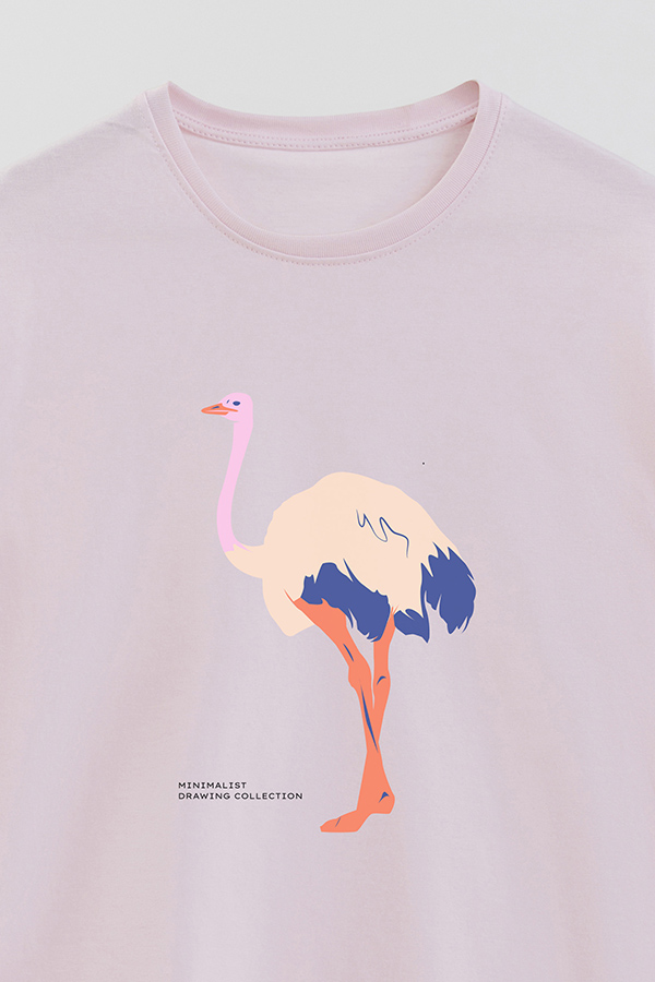 REMERA BASICA ESTAMPADA WILD OSTRICH