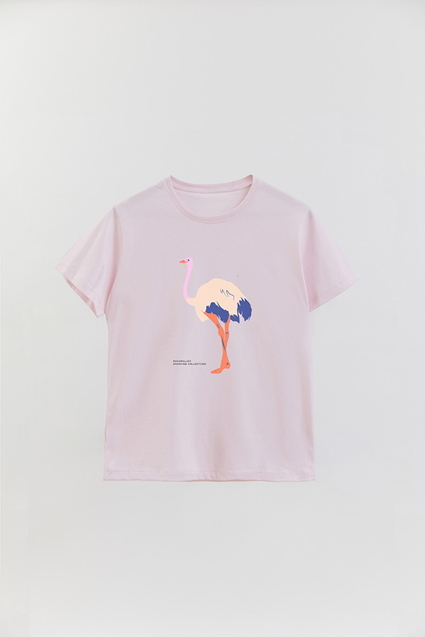 REMERA BASICA ESTAMPADA WILD OSTRICH