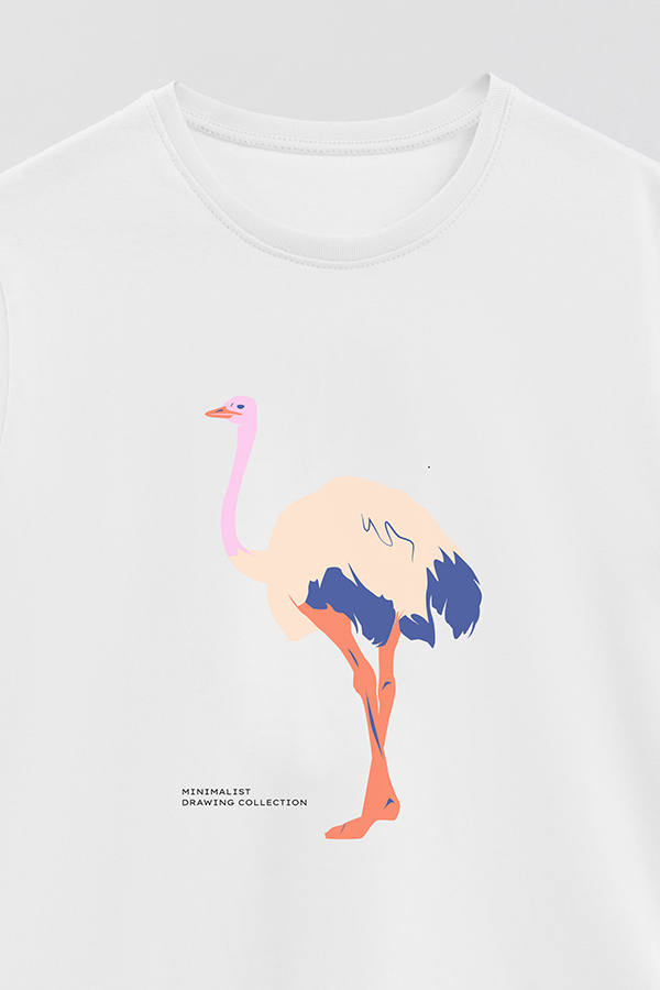 REMERA BASICA ESTAMPADA WILD OSTRICH