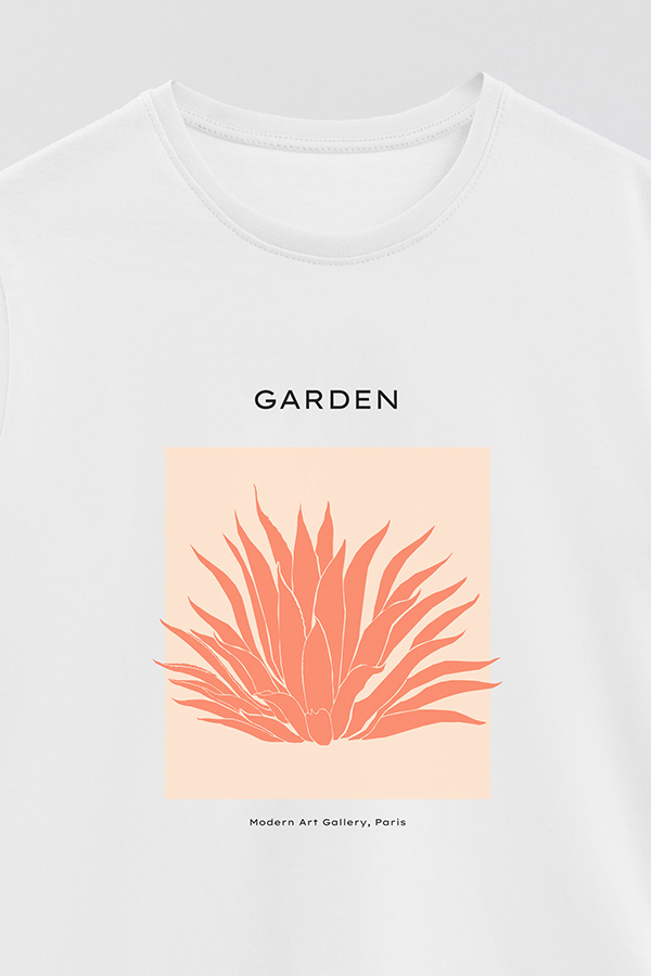 REMERA BASICA ESTAMPADA WILD GARDEN