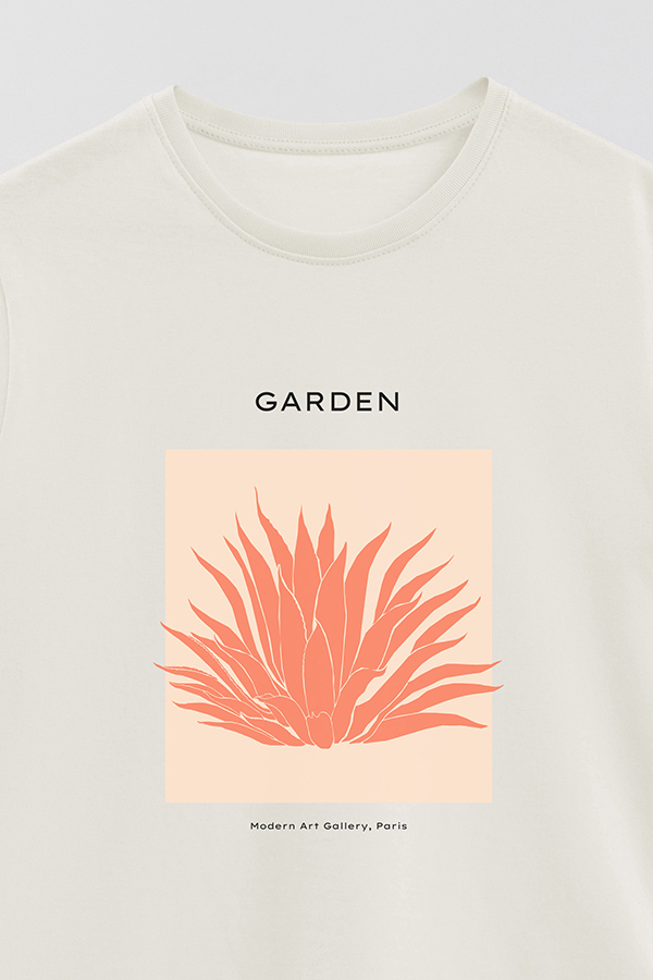 REMERA BASICA ESTAMPADA WILD GARDEN