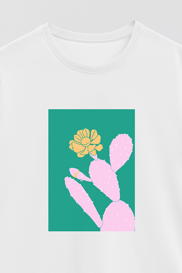 REMERA BASICA ESTAMPADA WILD CACTUS