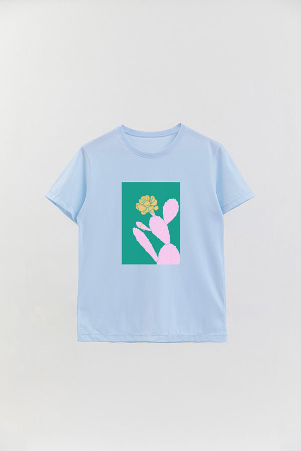 REMERA BASICA ESTAMPADA WILD CACTUS