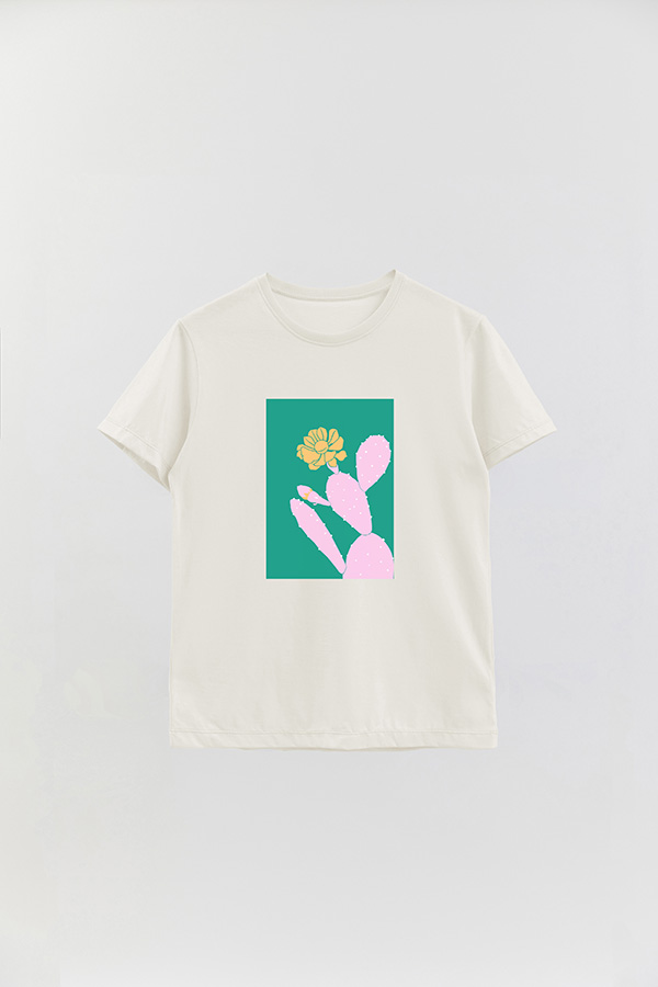 REMERA BASICA ESTAMPADA WILD CACTUS