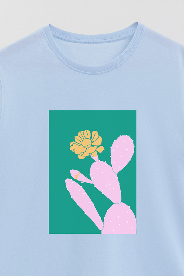 REMERA BASICA ESTAMPADA WILD CACTUS