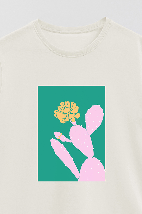 REMERA BASICA ESTAMPADA WILD CACTUS