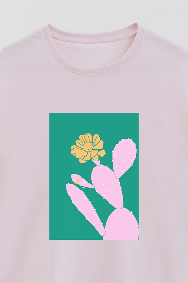 REMERA BASICA ESTAMPADA WILD CACTUS
