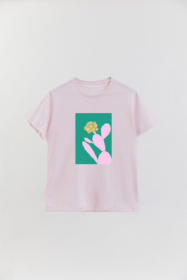 REMERA BASICA ESTAMPADA WILD CACTUS