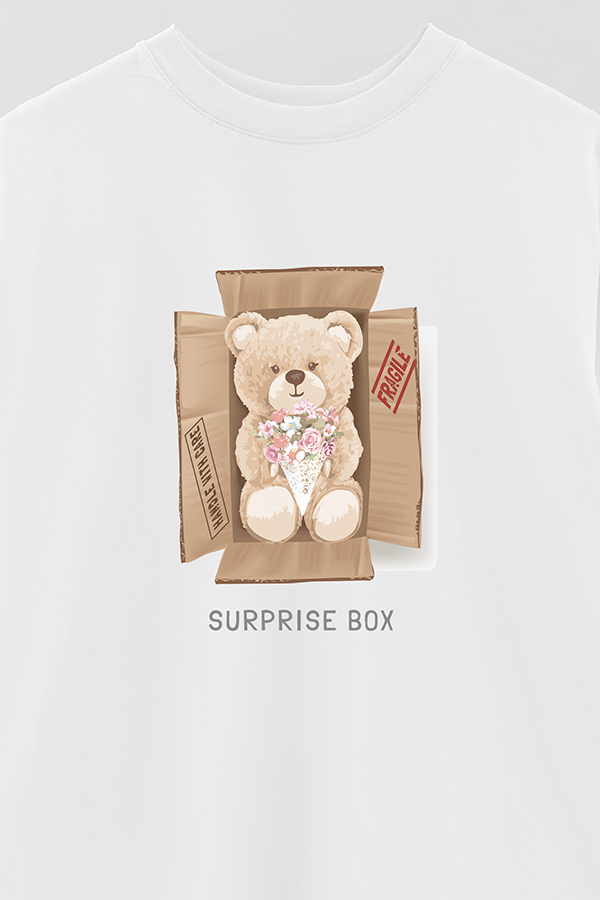 REMERA OVER ESTAMPADA UNISEX SURPRISE BOX