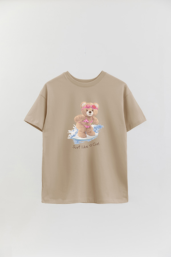 REMERA OVER ESTAMPADA UNISEX SURF LIKE A GIRL