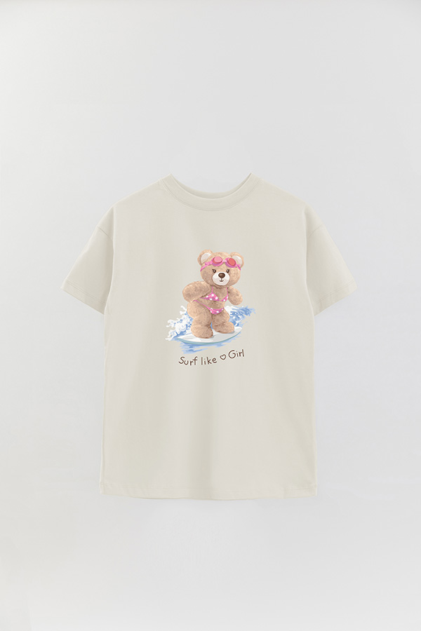 REMERA OVER ESTAMPADA UNISEX SURF LIKE A GIRL