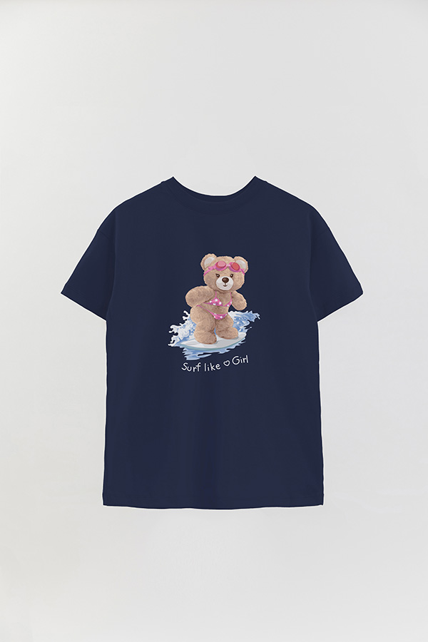 REMERA OVER ESTAMPADA UNISEX SURF LIKE A GIRL
