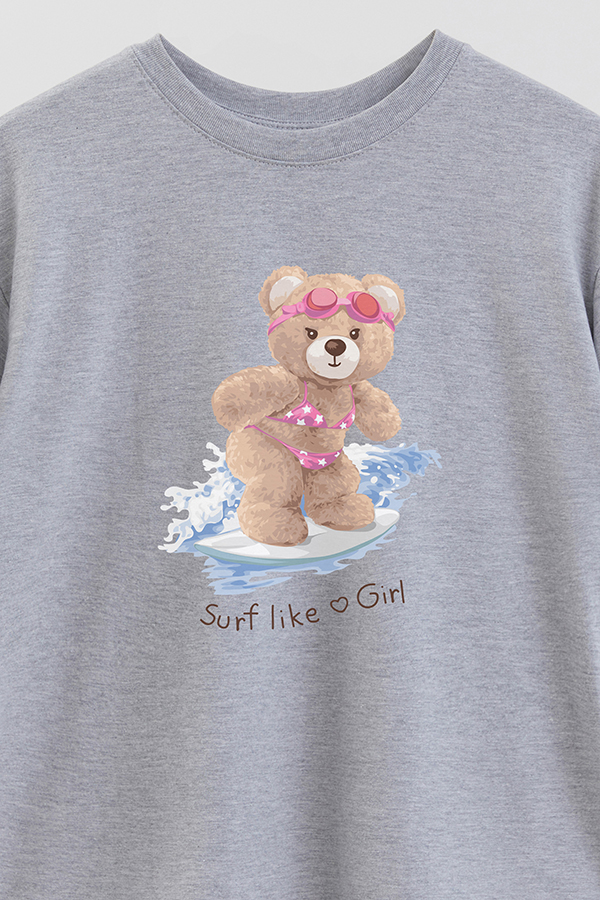 REMERA OVER ESTAMPADA UNISEX SURF LIKE A GIRL