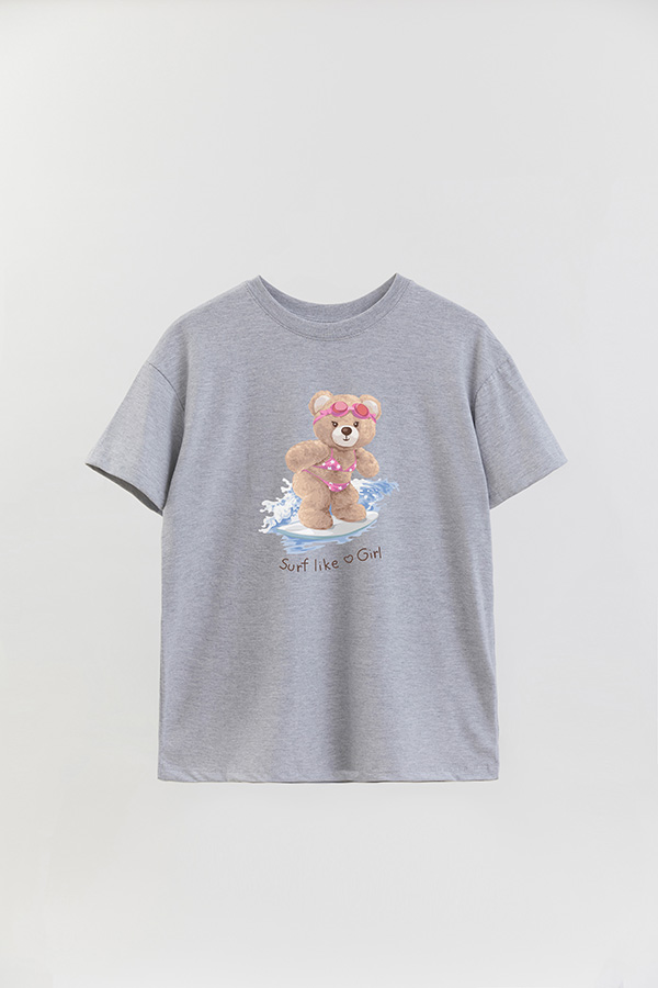 REMERA OVER ESTAMPADA UNISEX SURF LIKE A GIRL
