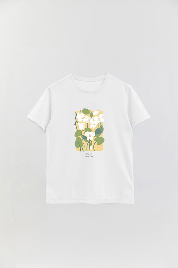 REMERA BASICA ESTAMPADA GARDEN VIOLETS