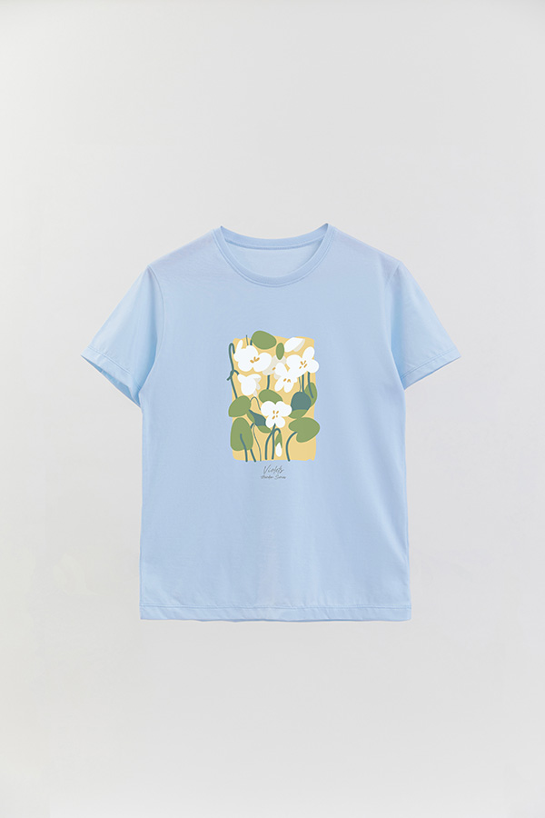 REMERA BASICA ESTAMPADA GARDEN VIOLETS