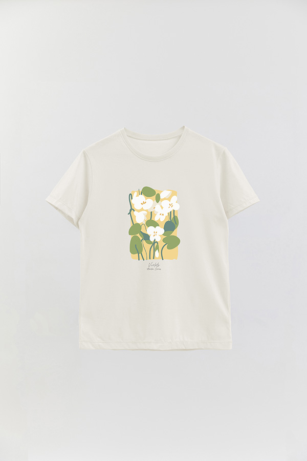 REMERA BASICA ESTAMPADA GARDEN VIOLETS