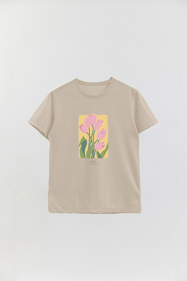 REMERA BASICA ESTAMPADA GARDEN TULIPS