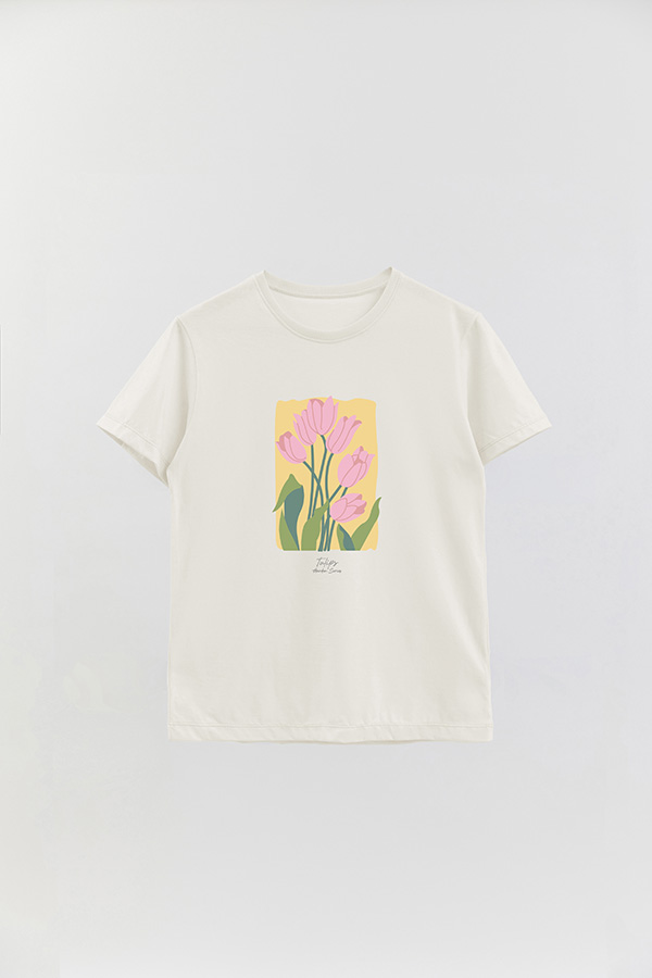 REMERA BASICA ESTAMPADA GARDEN TULIPS
