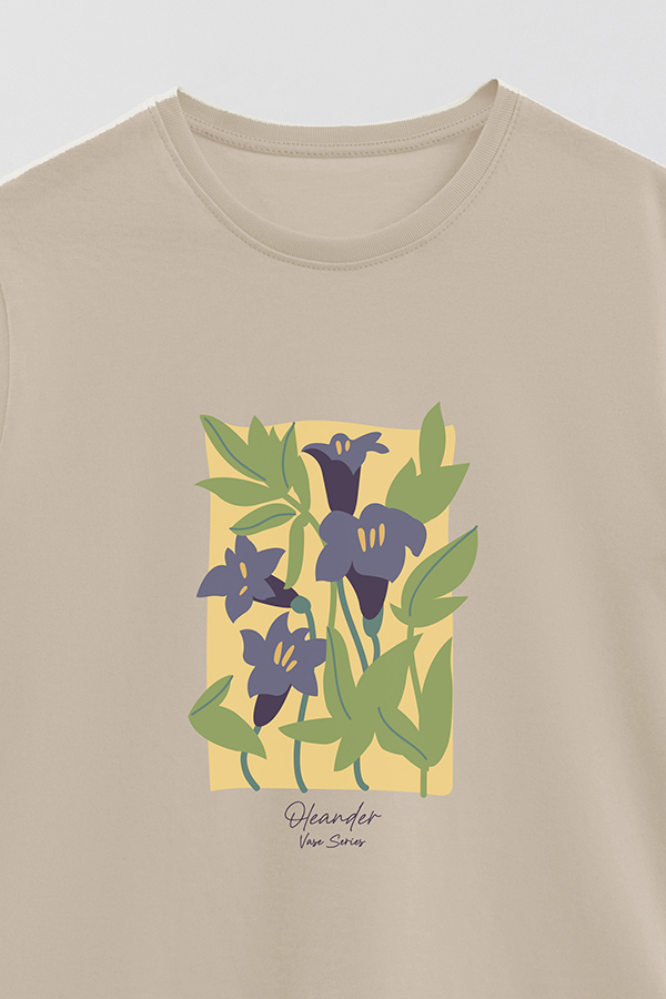 REMERA BASICA ESTAMPADA GARDEN BLUEBELLS