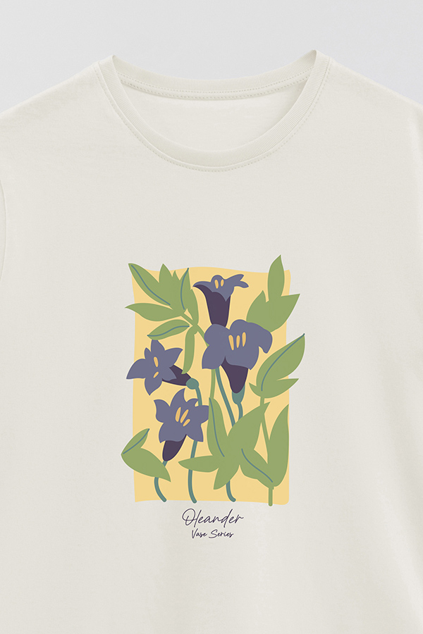 REMERA BASICA ESTAMPADA GARDEN BLUEBELLS