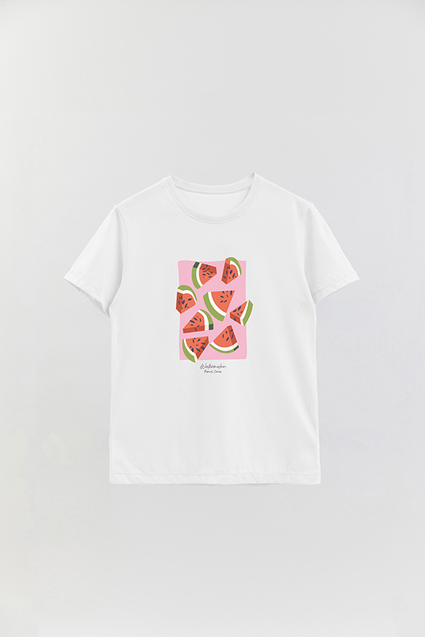 REMERA BASICA ESTAMPADA FRUITS WATERMELON